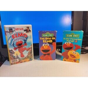 Lot of 3 Sesame Street VHS - Elmo in Grouchland, Best Of Elmo, Favorite Songs